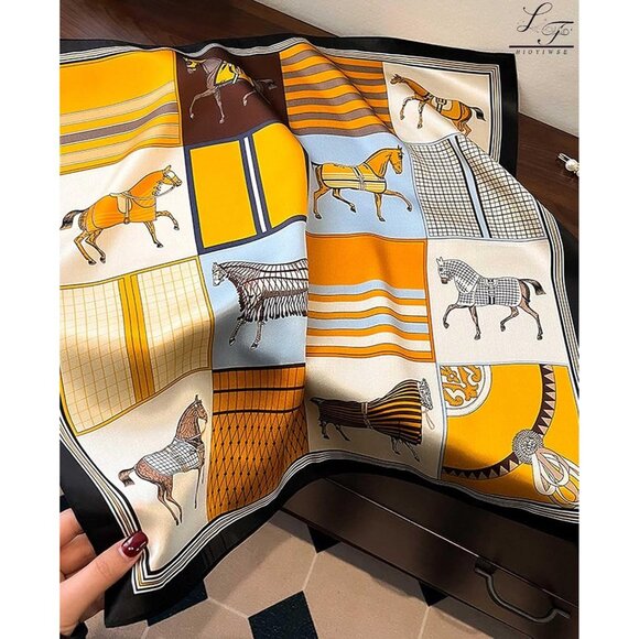 Satin Bandanas Head A18 Blue Scarf Women Lightweight Silk Hair Wrap Sleep Scarf - Picture 2 of 6